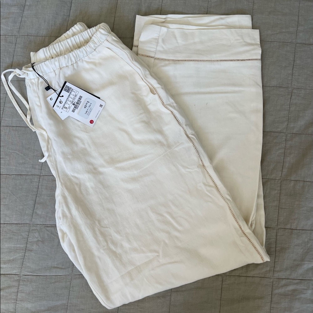 BNWT Zara linen blend pants